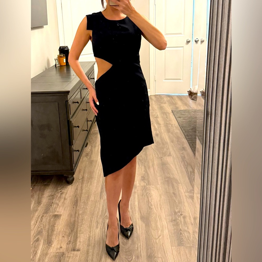 Elegant Black Cut-Out Dress